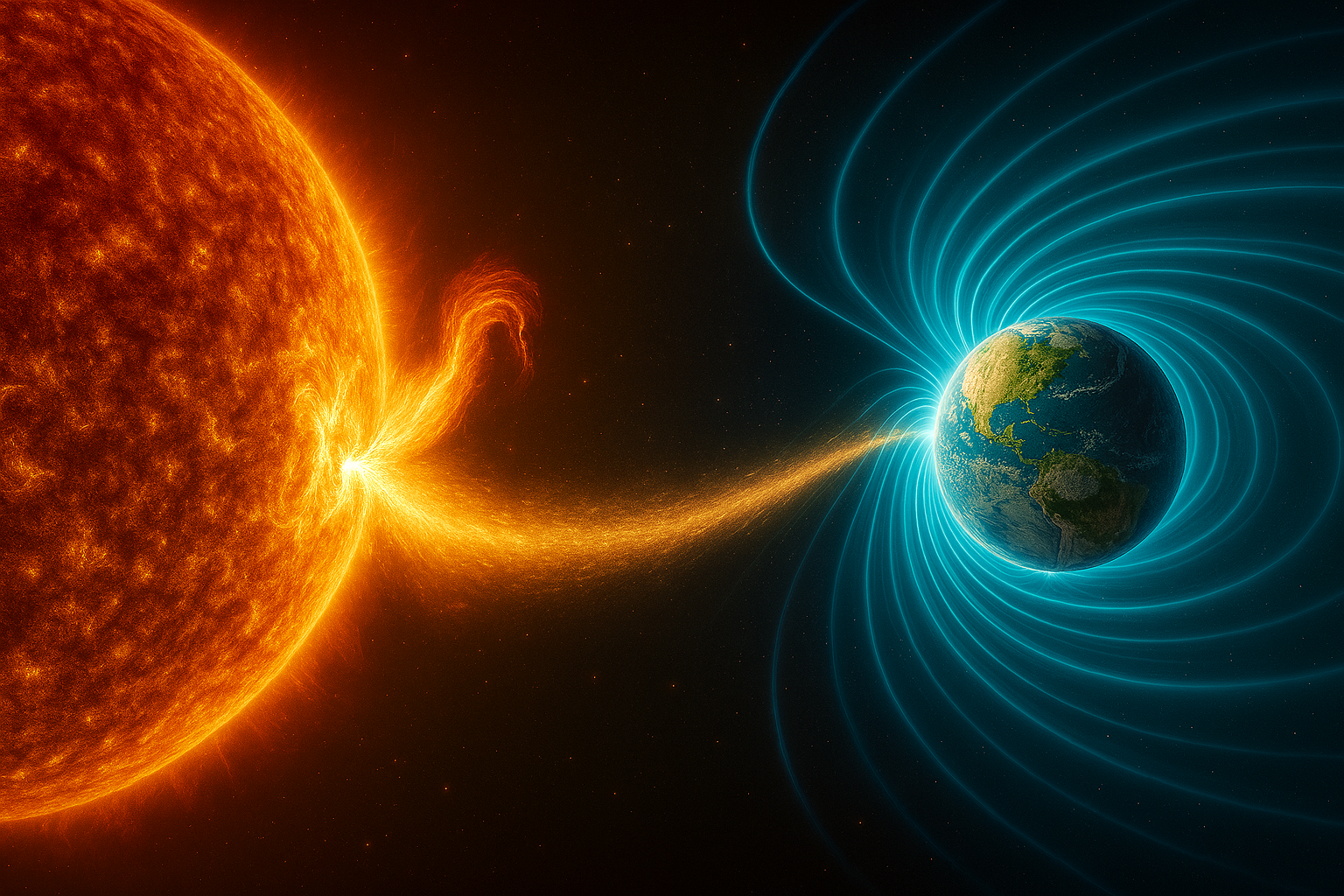 Solar flare and Earth Magnetic field Interaction