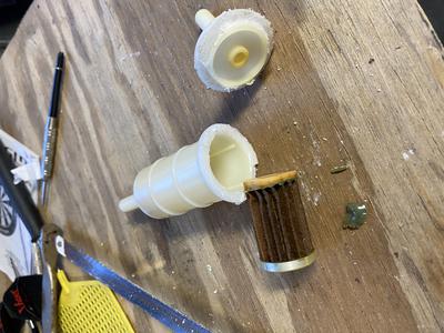 Fuel filter cut in half